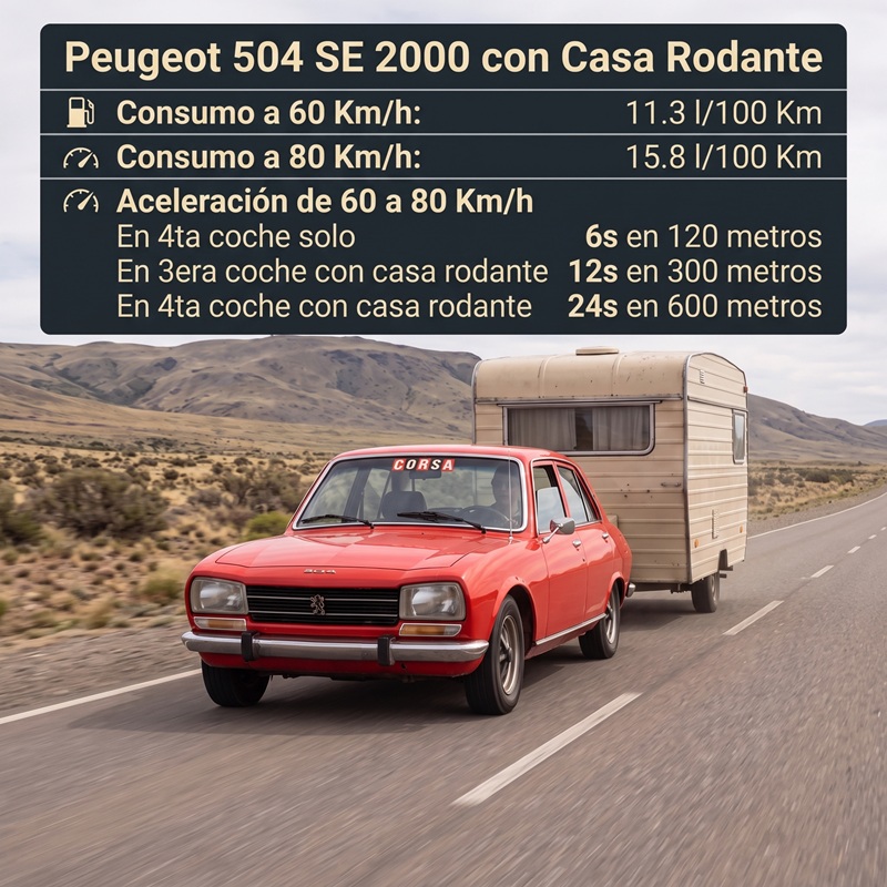 Peugeot 504 SE 2000 con Casa Rodante