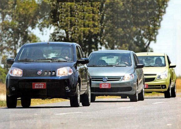 ChevroletAgile 1.4 LTZ vs Fiat Uno Attractive 1.4 Full vs Volkswagen Gol Trend 1.6 Pack Trend
