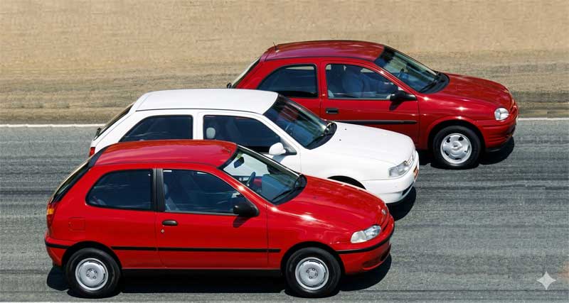 Chevrolet Corsa vs Fiat Palio vs Volkswagen Gol