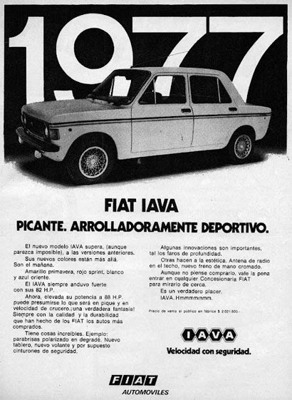 Fiat 128 IAVA TV 1300 88 HP y 100 HP