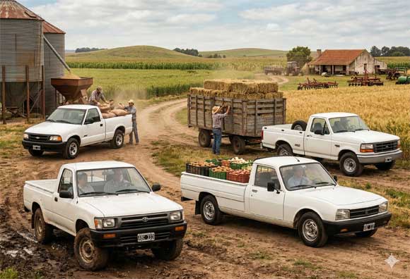 Toyota Hilux vs Ford F-150 vs Chevrolet S-10 vs Peugeot 504