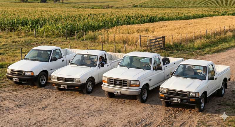 Toyota Hilux vs Ford F-150 vs Chevrolet S-10 vs Peugeot 504
